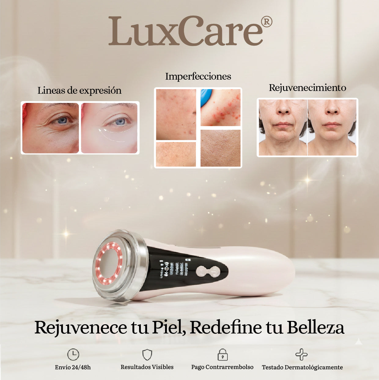 Reafirma tu piel en 7 días con LuxCare® + Serum Vitamina C GRATIS